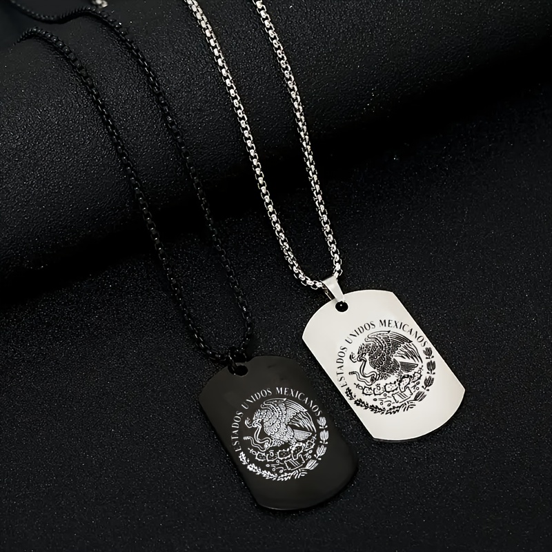 Personalized Mexican Eagle Flag Necklace